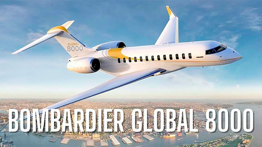Флагманский самолет Bombardier Global 8000 поставил рекорды по комфорту и дальности среди бизнес-джетов
