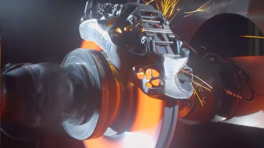 Видео: что станет с 3D-напечатанным тормозным суппортом Bugatti при жестких испытаниях