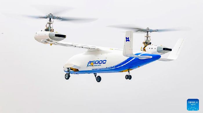 В Китае успешно испытали первый в мире 6-тонный беспилотный конвертоплан Lanying R6000