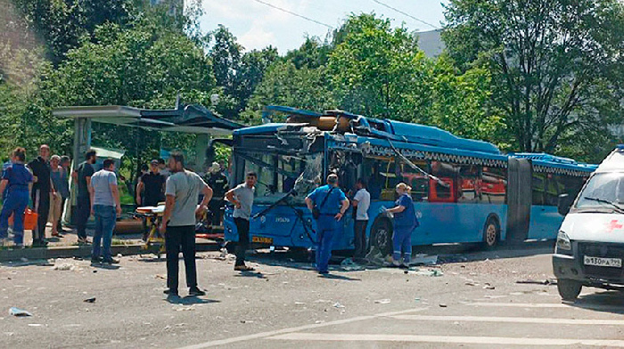 В Москве взорвался газовый автобус