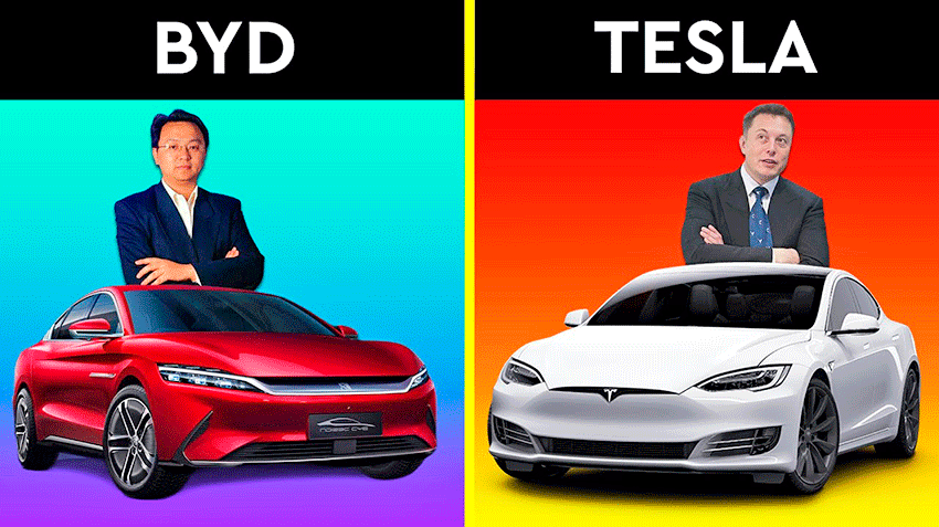 Сражение электромобильных гигантов Tesla и BYD нарастает – пока больше в Китае