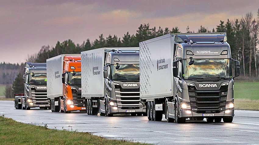 Scania пока гоняет беспилотные конвои по ВПП