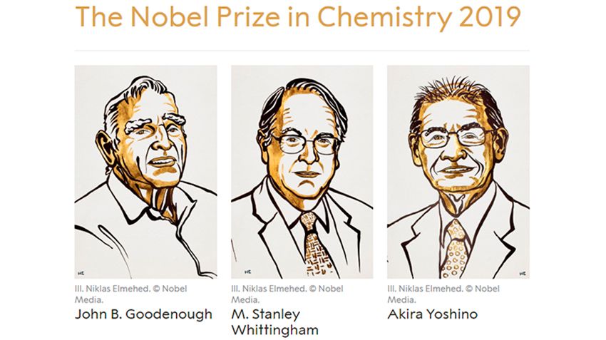 Нобелевка по химии за 2019 год присуждена трем ученым за разработку литий-ионных аккумуляторов