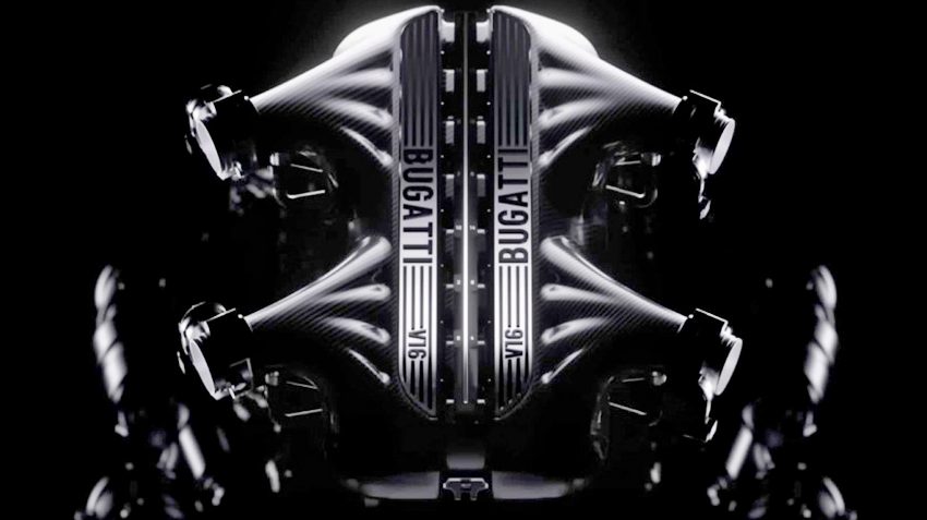 Bugatti выдала исполинский атмосферный V16, но с электромоторами
