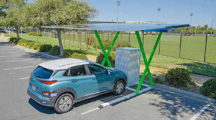 Солнечный навес Paired Power зарядит электромобили