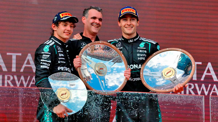 Пилот Mercedes Джордж Рассел в первой же гонке Формулы-1 сезона 2026 в Австралии сделал дубль 