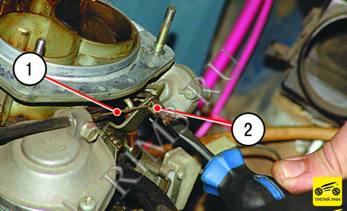 Регулировка привода воздушной заслонки карбюратора ВАЗ 2107